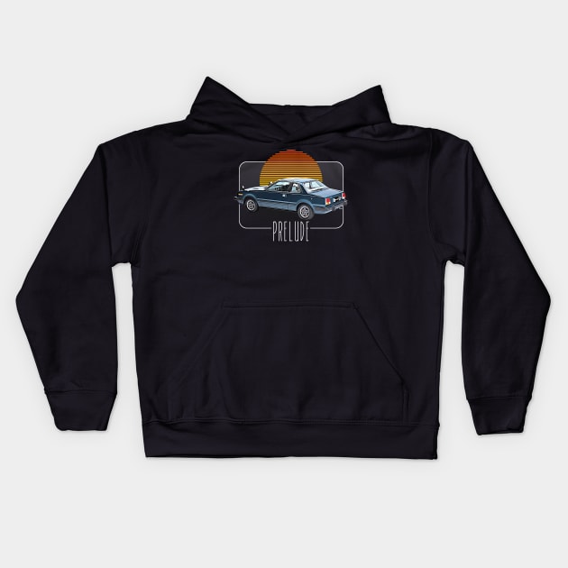 Honda Prelude  /// Retro Classic Car Lover Design Kids Hoodie by DankFutura